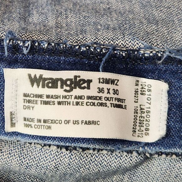 Wrangler Jeans Mens 36x30 13MWZ Denim Cowboy Western Chore Workwear Blue Collar - Picture 7 of 8